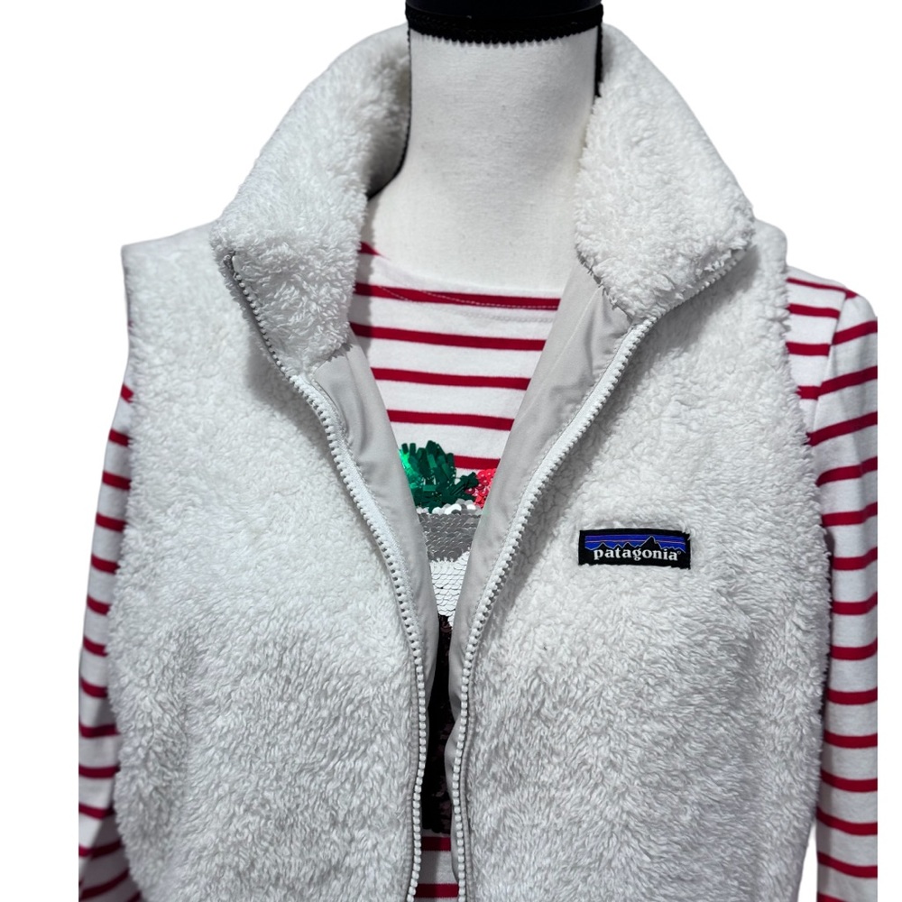 PATAGONIA White fur vest women’s size xl fleece jacket - Picture 5 of 17